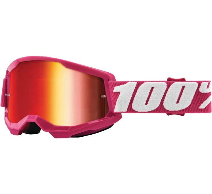 100% Strata 2 MX Goggle Fletcher w/ Red Mirror Lens - Adult NEW - Imagem 1 de 1