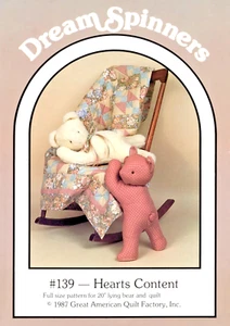 Herzen Inhalt 20" Teddybär Puppe und Quilt Muster Traum Spinner Muster 139 - Bild 1 von 2