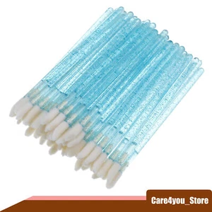 50 Pcs Not Reusable Lip Brushes Make Up Brush Lipstick Gloss Brushes Tool Blue - Picture 1 of 7
