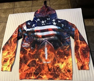 USA Patriotic Football Hoodie Lightweight Size: X-Large Youth (NEU) - Bild 1 von 8