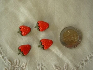 Alte Knöpfe Erdbeere Kind 4er Set (BOUT.6) - Bild 1 von 4