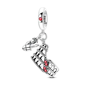 MULA European 925 Sterling Silber Charm Roman Colosseum CZ für Damen Armband - Picture 1 of 7