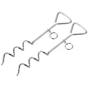 41cm Acciaio Inox Pesante Carico Terra Punta Legare Piolo,Argento 2pz - Foto 1 di 5