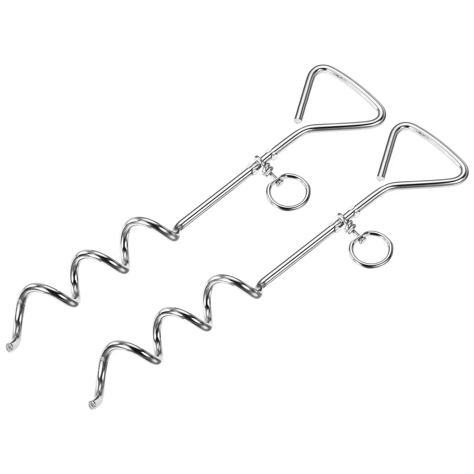 41cm Acciaio Inox Pesante Carico Terra Punta Legare Piolo,Argento 2pz - Immagine 1 di 4