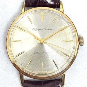 Orient Olympia 17 Jewels Hand Winding 1961 Gold Tone Textured Dial Watch - Picture 1 of 8