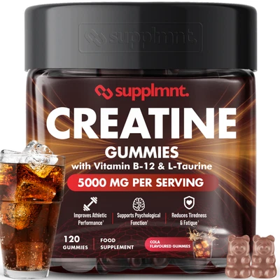 Supplmnt. Creatine B12 L-Taurine Cola Gummies 30 Days
