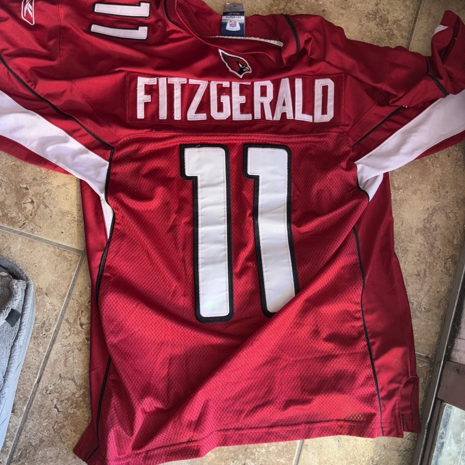 Camiseta roja para hombre Reebok NFL Equipment Larry Fitzgerald #11 Arizona Cardinals  Foto 1 de 3