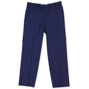 Pantalones de vestir Paul Stuart para hombre 38/39 X 31,5 azul 100 % lana frente plano todo el año - Imagen 1 de 13