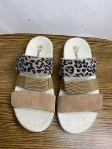 Spenco Damen Leopardenmuster Orthesen Sandalen Flip Flops Pantoletten Slipper Größe 6,5 - Bild 1 von 11