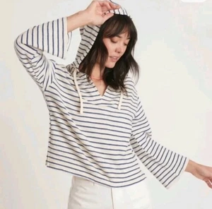 Marine Layer Damen Playa Hoodie Navy/Creme Streifen Gr. Medium - Bild 1 von 5