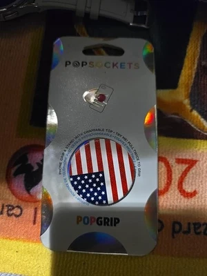 PopSockets Phone Grip Enamel AMERICAN FLAG USA POPGRIP PopSocket - Swappable Top - Image 1 of 2