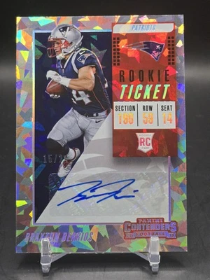 BRAXTON BERRIOS 2018 Contenders Cracked Ice /24 #291 Rookie RC AUTO Patriots  - Image 1 of 4