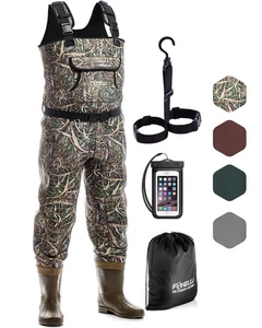 Chest Waders, Waterproof 4mm Neoprene Hunting & Fishing Waders for Men & with... - Picture 1 of 8