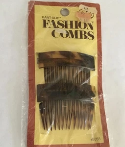 70er Jahre Goody Kant-Slip Fashion Combs Mock Tortoise #8055 - Bild 1 von 8