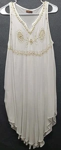 Abito midi vintage Feelings avorio invecchiato taglia gratuita boho fata festival - Foto 1 di 8