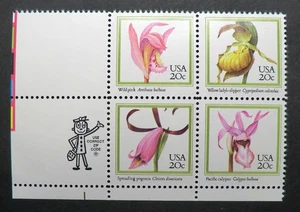2076 - 79 MNH 1984 20c Orchids ZB Flowers Wild Spreading Pogonia Pacific Calypso - Picture 1 of 1
