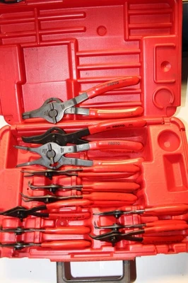 PROTO 360B Convertible Retaining Ring Plier 12 PC Set RED HANDLES USA - Imagem 1 de 4