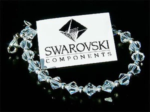 BRIDAL Wedding Jewelry made with Swarovski Crystal .925 Sterling Silver Bracelet - Picture 1 of 1