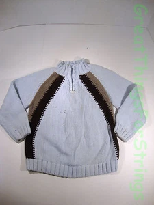 H&M Kids Blue Sweater Top Size 4-5Y Knit Half Zipper Long Sleeve Collar  - Picture 1 of 3