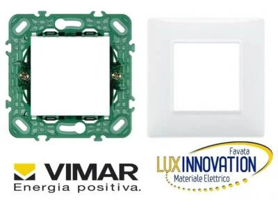 SUPPORTO SCATOLA ROTONDA E PLACCA BIANCA 2 MODULI VIMAR PLANA 14602 E 14642.01