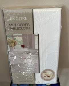 Encore Microfiber Spill Proof Tablecloth New In Package White - Picture 1 of 1