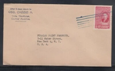 HONDURAS Commercial Cover Tela to New York City Cancel - Image 1 of 2