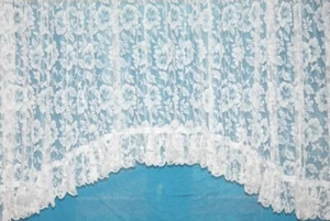 JARDINERA FLORAL CON VOLANTES SORRENTO RED BLANCA CORTINA DORMITORIO SALÓN - Imagen 1 de 3