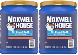 2 pack Maxwell House Original Roast Medium Ground Coffee, 43.1 oz. FREE shipping - Picture 1 of 1