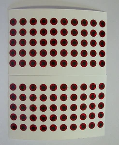100 RED PRISM EYES for SPINNERBAITS & LURES 7/32" FLAT STICK ON - Picture 1 of 1