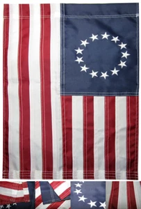 12x18 Embroidered Betsy Ross Nylon Blue Sleeve Garden Flag 12"x18" HEAVY DUTY - Picture 1 of 8