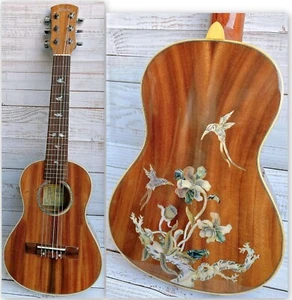 Alulu Solid Acacia Koa Tenor Guitarlele hummingbird inlaid HU1480 - Picture 1 of 19
