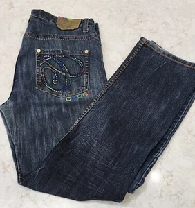 Coogi Bootcut Jeans Women Size 18 Embroidery Logo Retro Boho Hippie Y2K Western - Picture 1 of 23