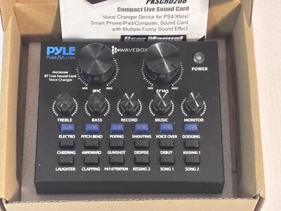 Pyle PKSCRD208 Bluetooth Mini Audio Interface Podcast Mixer Sound Card No Cables - Image 1 of 4