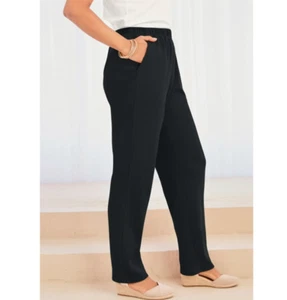 Pantalones Roaman's Talla 3X 30/32) Negro Alto Tejido Cómodos Cintura Elástica Nuevos sin Etiquetas - Imagen 1 de 1