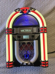 Retro Mini Desktop Jukebox Bluetooth Speaker with LED Light FM Radio Aux in Jack - Picture 1 of 12