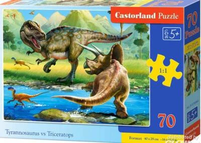 Castorland Puzzle Tiranosaurio Versus Triceratops 70 Piezas Desde 5 Años Tamaño - Imagen 1 de 2