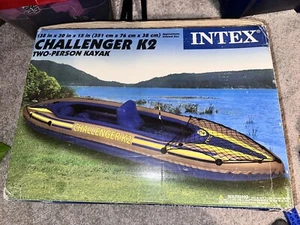 Intex Challenger K2 2-Person Inflatable Kayak, Oars, Pump Vintage New - Picture 1 of 3