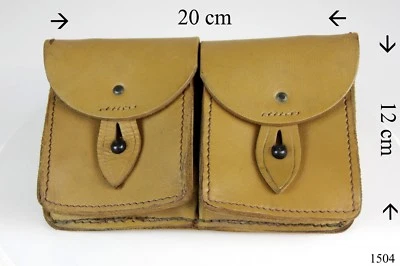 Doppel Patronentasche Koppeltasche Ledertasche Armee Militär Leder Hohe Qualität - Bild 1 von 4