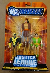 DC Universe Justice League Unlimited Confezione da 3 Black Vulcan Apache Chief Samurai - Foto 1 di 2
