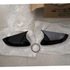 Gloss Black OX Horn Rear View Mirror Cover Cap 2PCS For Honda Civic 2016-21 US - Picture 1 of 11