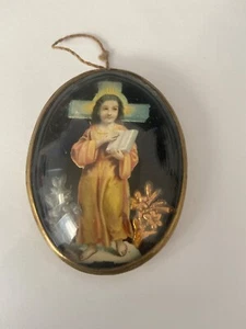 Vintage Religious Beveled Glass top art piece-Rare - Picture 1 of 4