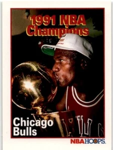 1991-92 Hoops Michael Jordan #543 Bulls NBA Champions Basketball Card HOF - Picture 1 of 2