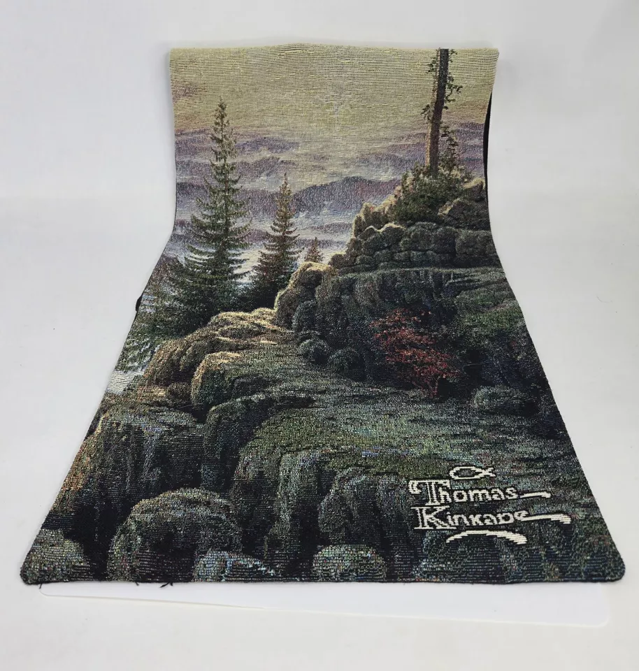 Thomas Kinkade Sunrise Tapestry Wall Panel Hanging  Size-37x12.5 in EUC  - Image 1 of 4