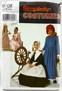1995 Simplicity SewingPattern 9708 Girls Puritan 18th 19th Century Costume 15577 - Bild 1 von 8