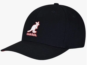 KANGOL ® ORIGINAL BÉISBOL GORRA BASE GORRA DE PROTECCIÓN 3D FLEXFIT NEGRO ROJO NUEVO - Imagen 1 de 3