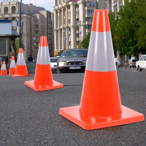 5pcs 45cm Road Traffic Cones Reflective Overlap Parking Emergency Safety Cone AU - Picture 1 of 8