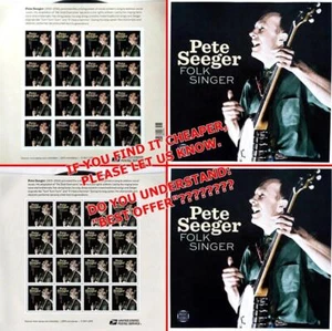 USA 2022 Famosi Musicisti / Pete Seeger Perf & Non Dentellato Pannelli MNH - Foto 1 di 1