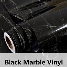 Marble Grain Vinyl Wall Paper Black Furniture Table Wrap Film Waterproof 48"x20"