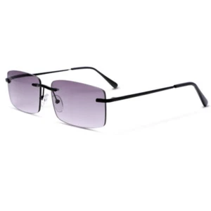 Vollvergrößerte getönte Sonnenbrille randlose Lesebrille Frühlingsscharnier Sonnenbrille - Bild 1 von 18