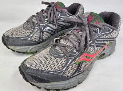 Saucony Women's Size 10 Trail Running Gray/Pink/Green Cohesion 7 Lace Up - Image 1 of 4